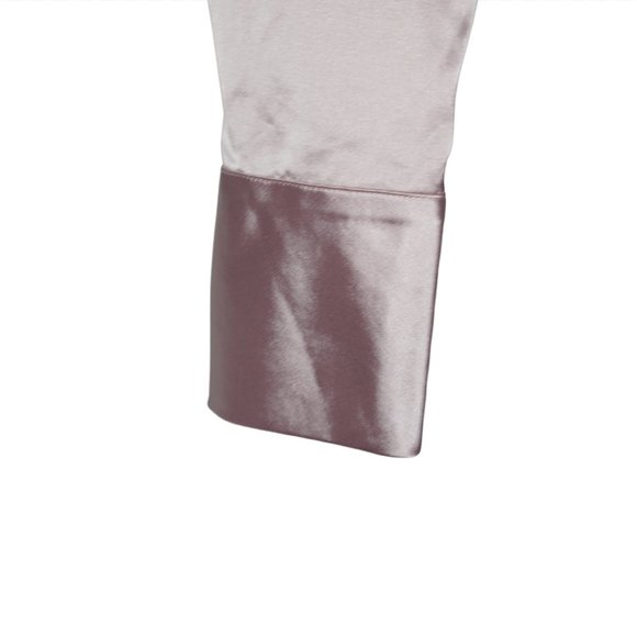 Dress Shirt-T Top Pink V-Neck LongSleeve Button-Up - Picture 6 of 7